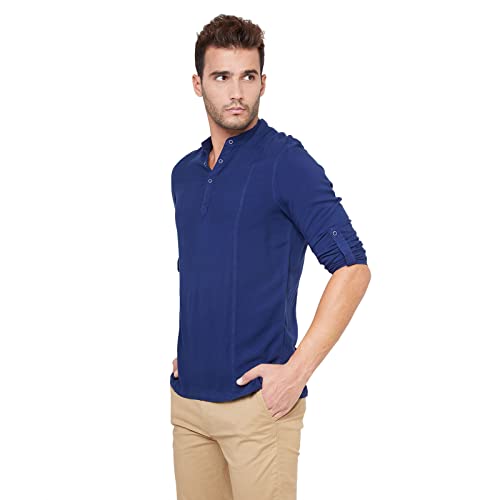 Image of Identiti Men Solid Slim Fit 100% Viscose Casual Shirt /Kurta for Men