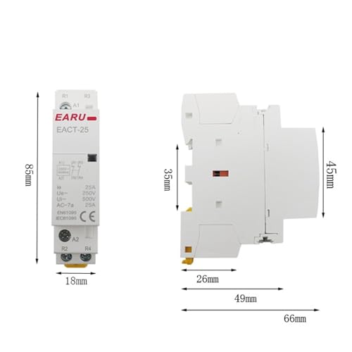 Contacteur modulaire rail DIN 2P 20A 220V 230V relais domestique bobine 24V AC - 2