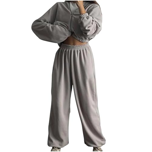 Survêtement deux pièces en velours femme avec sweat à capuche zippé et pantalon baggy style Y2K