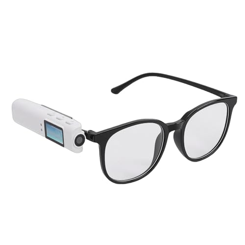 Plyisty Clip-on-Kamera für Brillen, 2,7K 30fps HD 110° Weitwinkelbrille, FPV-Sportkamera mit 0,96-Zoll-Display, WiFi-APP-Steuerung für Arbeit, Haustier, Wandern, Reisen, Radfahren (Black)