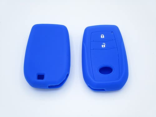 Coque de Clé Compatible avec Toyota Yaris, Aygo, RAV4, Avensis, Auris, C-HR, Land Cruiser - Silicone Doux - 2 Boutons - Porte-clés - Protection...