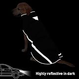 Wasserdichter Hundemantel Hundejacke mit Kragenloch Klettverschluss Fleece gefüttert reflektierender Wintermantel für mittelgroße große Hunde Schwarz 5XL