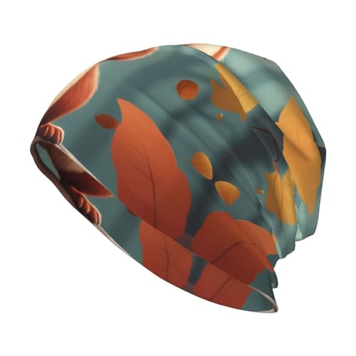 HJFCZH Funny Squirrel Picture - Gorro de punto para adultos, suave, cómodo y transpirable, color negro