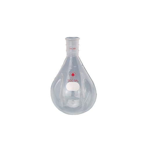 3994-22 Series Recovery Flask for Rotary Evaporator, Pear Shaped with Side Indent, Neck Joint, Heavy Wall, 24/40 Non-Coated, 1000 mL