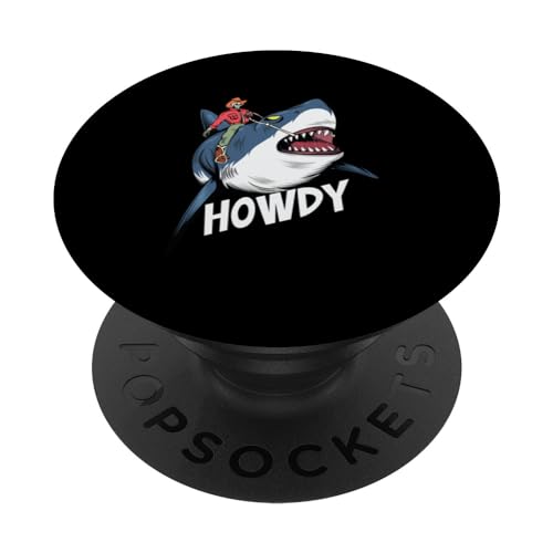 Howdy | Cowboy Western Wild West | Skeleton Riding Shark PopSockets Swappable PopGrip