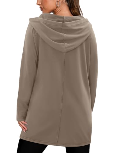 KISSMODA Women Hoodies Dress Long Sweatshirts Dress Raglan Sleeves Oversized Sweatshirts with Pocket 2025 Fall Winter Trendy