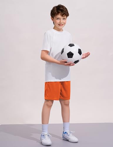 Image of Somaibo Boys Athletic Shorts Youth Quick Dry Soccer Basketball Running Gym Performance Mesh Sports Shorts for Kids