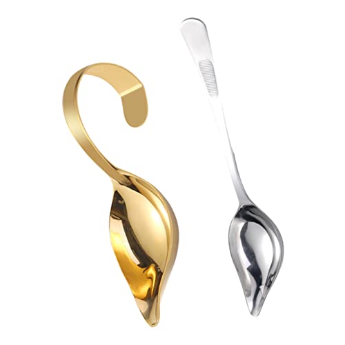Didiseaon 2 pezzi Cucchiaio da Salsa Acciaio Inossidabile Resistente e Facile da per Salse Intingoli e Condimenti Cucina Ristorante