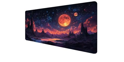 Mouse pad grand format pour gamer avec revêtement imperméable et bords cousus fins