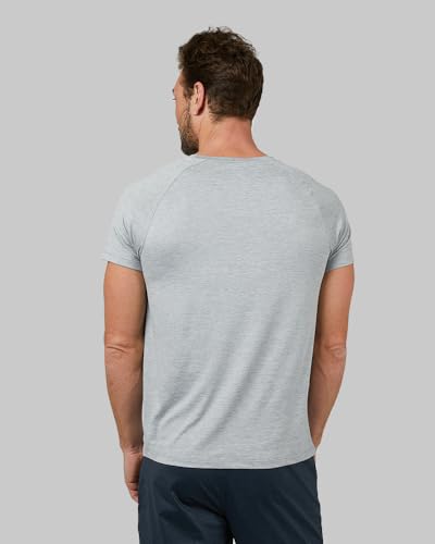 32 Degrees Cool Men’s Active T-Shirt | Raglan Short Sleeve | Quick Dry | Anti-Odor, Lunar Grey Space Dye, X-Large