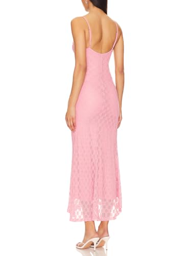 Image of Women Spaghetti Straps Lace Mesh Maxi Dress Square Neck Mermaid Dresses Wedding Prom Dress 38