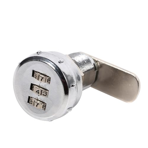 Omabeta Bloccaggio Combinato a 3 Cifre Acciaio Inossidabile in Acciaio Inossidabile 1000 Codici Blocco Codificato di Sicurezza (12~16 mm guardaroba in legno)