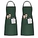 2 Pezzi Grembiule da Cucina per Uomo Donna, Impermeabile Regolabile Grembiuli Cucina con 2 Tasche, Unisex Adulti Grembiule da Chef per Cottura Giardinaggio Pittura BBQ Bar Panettiera