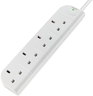 Belkin E-Series 4 Plug SurgeStrip Surge Protected Extension Lead - 1 m, White