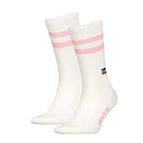 LEVIS Unisex Sport Stripe Crew Sock, pink Combo, 43/46