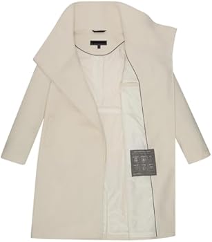 Navahoo Lange overgangsjas mantel voor dames in wol-look met reverskraag Sternlein 14 XS-3XL, zwart, XL