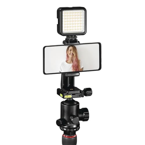 Hama Reisestativ „Ramble II Duo“ Carbon-Stativ (Kamerastativ, Handy-Stativ mit Handy-Halterung, Dreibein-Stativ Carbon-leicht, Fotostativ 3-fach ausziehbar, mit Einbein, Kugelkopf, Arca Swiss) schwarz