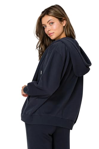 Cali1850 Women's Cloud Nine Fleece Zip Hoodie – Full Zip, Relaxed Boyfriend Fit, Double-Layer Hood, Ribbed Cuffs and Hem3