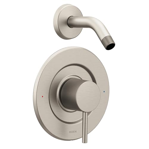 Moen Align Brushed Nickel Posi-Temp Pressure Balancing Modern Shower Trim Kit without Showerhead Valve Required, T2192NHBN