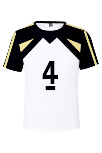 Camiseta de Fukurodani Kotaru Bokuto para Cosplay de Camiseta del Equipo de Voleibol, número 4, Color Blanco, Blanco,M
