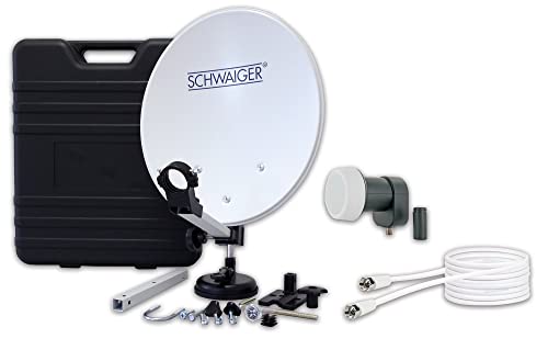 Antenne satellite Schwaiger SATSET351 en métal gris et noir pour une réception TV optimale