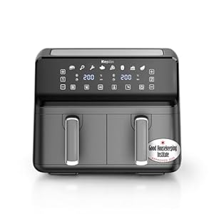 Keplin 9L Dual Zone Air Fryer - 8in1 Cooking Functions - 2700W Energy-Saving Cooker - Extra-Large Capacity for Healthy Meals - Roast, Bake, Dehydrate, Reheat,- Family Size (9L)- 2 Years Warranty