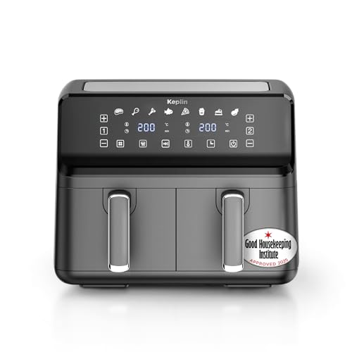 Keplin 9L Dual Zone Air Fryer - 8in1 Cooking Functions - 2700W Energy-Saving Cooker - Extra-Large Capacity for Healthy Meals - Roast, Bake, Dehydrate, Reheat,- Family Size (9L)- 2 Years Warranty