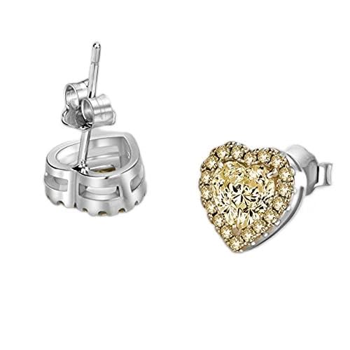 Boucles d'oreilles cœur rose argent véritable hypoallergénique contre les irritations