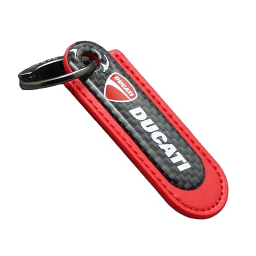 WSOPP Porta-chaves da motocicleta para Ducati 796 400 795 821 Monster 696 estilo fibra de carbono e couro PU presente elegante para fãs de motociclos, Red Style-A