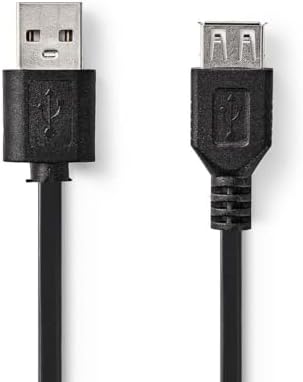 NEDIS USB-Kabel | USB 2.0 | USB-A Stecker | USB-A Buchse | 480 Mbps | Vernickelt | 2.00 m | Rund | PVC | Schwarz | Label