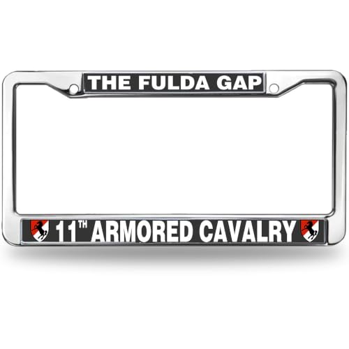 Image of The Fulda Gap 11th Armored Cavalry License Plate Frame Metal Car Tag Holder | The Fulda Gap 11th Armored Cavalry License Plate Frame Heavy Duty Metal Tag Cover Fit Standard US Auto Truck Accessories