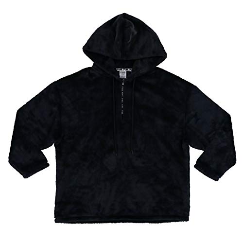 Victoria's Secret Pink Hoodie Quarter Zip Faux Fur (L, Black) #TOP24