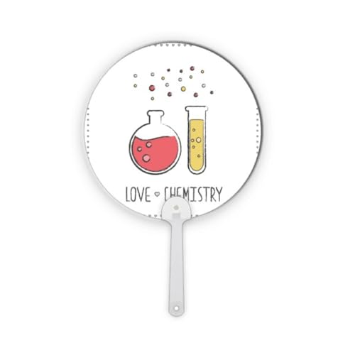 no/no Round Bottom Flask Test Tube Chestry Plastic Round Handheld Fan Decorations Craft