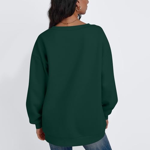 Womens Sweatshirt Oversized V Neck Fleece Pullover Sweaters Cute Y2K Casual Comfy Fall Fashion 2025 Long Sleeve Tops3