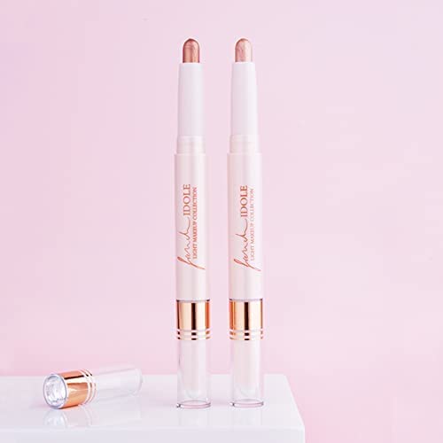 Lamuseland Cream Eyeshadow Stick, 2 Tone Glitter Gradient Shimmer Double Heads Eyeshadow Stick Pencil Crayon Set, Waterproof Long Lasting Eye Makeup Tool For Women Girls (12) #TOP7