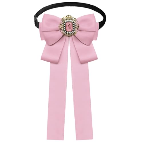Image of Womens Bow Tie Adjustable Rhinestone Bowtie for Women Ladies Girls Pre-tied Womens Tie for Shirt Suit Uniform