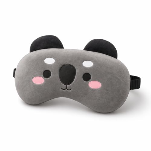 Image of Jenna Koala Sleep Eye Mask for Men & Women | Soft Plush Fabric | Adjustable Strap | Light Blocking Comfortable Eye Cover for Travel (Pack of 1)