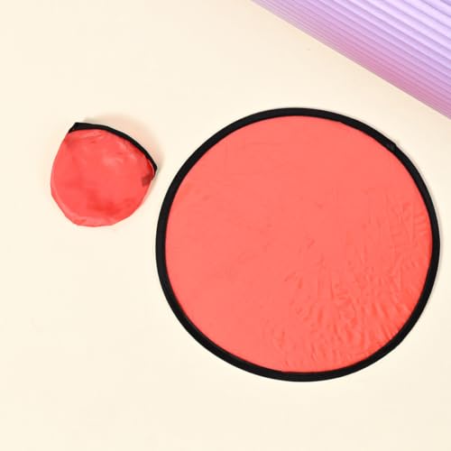 Generic - Flying Disc Handheld Folding Fan for Men & Women with Summer Pouch - Red - Best Deal on Amazon
