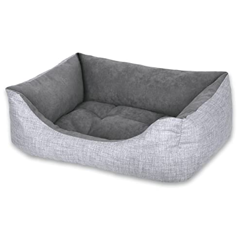 MERCURY TEXTIL- Sofá, Cesta,Cama Comoda para Perros,Gatos y Mascotas, con Relleno de Fibras Super Suave,Resistente al Desgaste y Duradero (Pequeño, Gris)