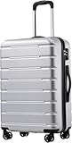 Luggage 3 Piece Set Suitcase Spinner ABS+PC Hardshell Lightweight TSA Lock USB Port, 20in 24in 28in Carry on ExpandaColor: silver