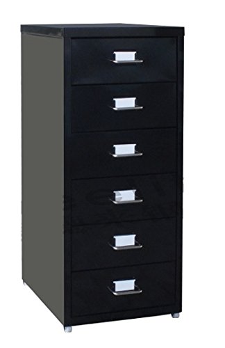 CAJONERA METÁLICA 6 CAJONES - NEGRA