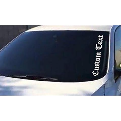 4" x 22" Custom Text Choice of Colors Windshield Vertical Decal tunning JDM KDM Style Euro Windshield Carv Tuning Racing Sticker Vinyl Custom Text Cover