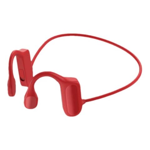 MATISUN Bone Conduction Headphones Bluetooth Wireless Sports Earphones - Waterproof Stereo Hands-Free With Mic 5.0 Bluetooth Earphones for Running Driving Cycling Meeting (Red) Cover