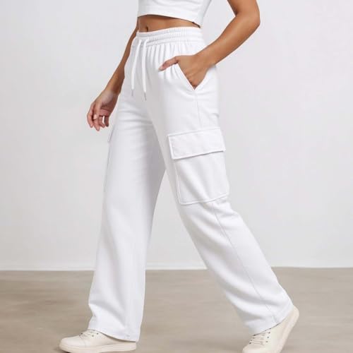 Girls Sweatpants Kids Baggy Cargo Pants Loose Wide Leg Athletic Workout Drawstring Jogger Trousers with Pockets3