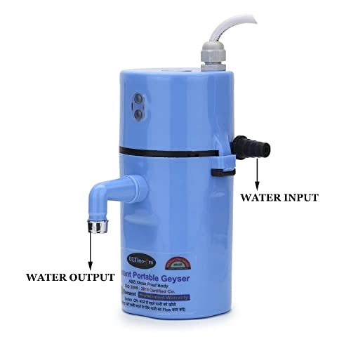 Image of ULTino-Pro Instant Electric Water Portable Geyser || ABS Body- Shock Proof || Electric Saving|| 24 Months replacement Warranty BLUE (BROWN)