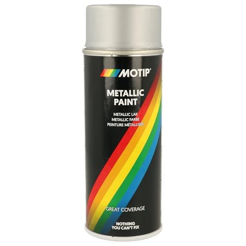 Peinture Métallisée Motip argent pour masquer les rayures et rénover le métal