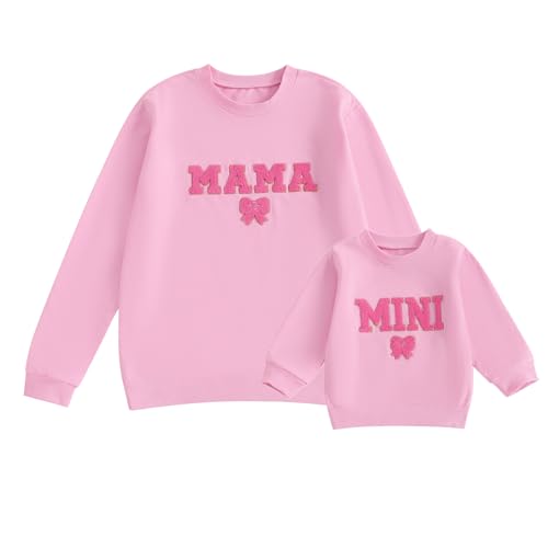 Karwuiio Mommy and Me Fall Outfits Mama and Mini Sweatshirts