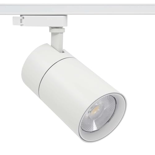G.W.S® 3 Wires Single Circuit White LED Track Spotlight, Dimmable 30W 2700Lms Tri-Colour 3000K/4000K/6500K 36° Beam Angle