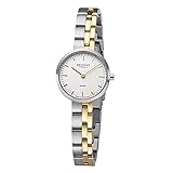 Die Uhr ist ausgestattet mit einem hochwertigem Titanband Armband in der eleganten Farbe silber, gold.