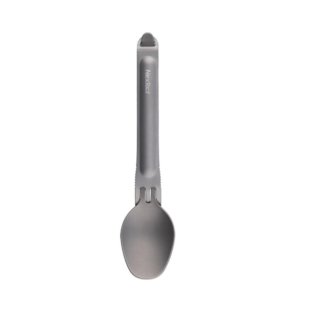 NEXTOOL Ensemble de fourchettes et cuillères de Camping Portables en Titane, assemblables et séparables, avec étui, KT5525